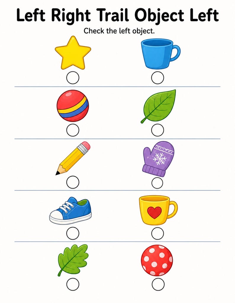 Left Right Learning Trail | Left and Right Worksheets | Printable PDF | Digital Download image 4