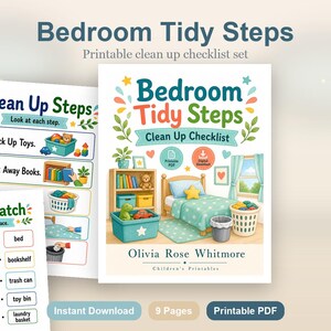 Bedroom Tidy Steps | Clean Up Checklist | Printable PDF | Digital Download image 2