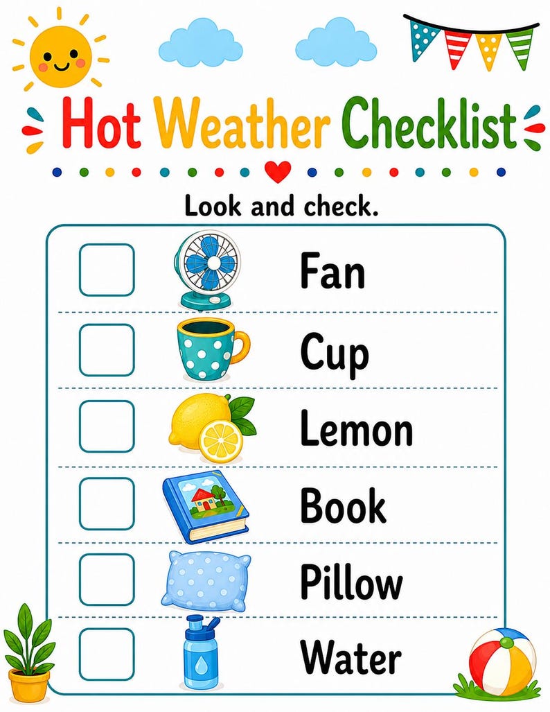 Hot Weather Home Pages | Hot Weather Activities for Kids | Printable PDF | Digital Download image 4
