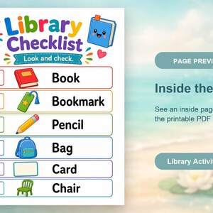 Library Day Activity Pages | Library Activities for Kids | Printable PDF | Digital Download image 10