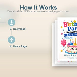 Geburtstagsparty-Tätigkeitsseiten | Geburtstag Aktivität Blätter | Druckbare PDF | Digitaler Download Bild 8