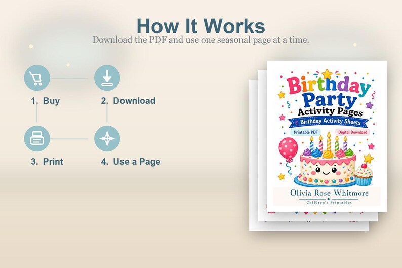Geburtstagsparty-Tätigkeitsseiten | Geburtstag Aktivität Blätter | Druckbare PDF | Digitaler Download Bild 8