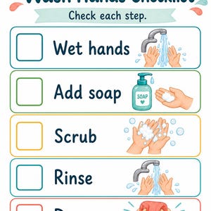 Lavado de manos para niños pequeños / Horario visual de lavado de manos / PDF imprimible / Descarga digital imagen 6