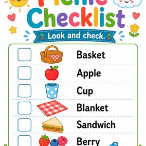 Afspeelpagina's picknick | Picknickactiviteiten voor kinderen | Afdrukbare pdf | Digitale download afbeelding 4