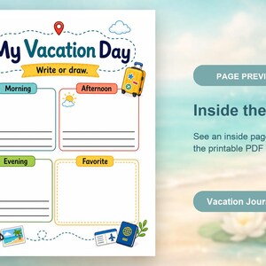 Vacation Journal Pages | Vacation Journal for Kids | Printable PDF | Digital Download image 10