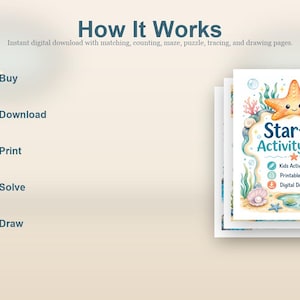 Starfish Activity Cove | Kids Activity Sheets | Printable PDF | Digital Download image 8