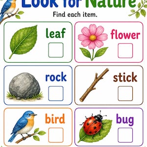 Paseo por la naturaleza / Búsqueda del tesoro en la naturaleza para niños / PDF imprimible / Descarga digital imagen 3
