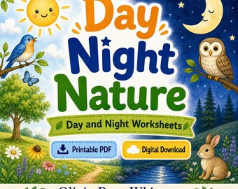 Day Night Nature | Day and Night Worksheets | Printable PDF | Digital Download