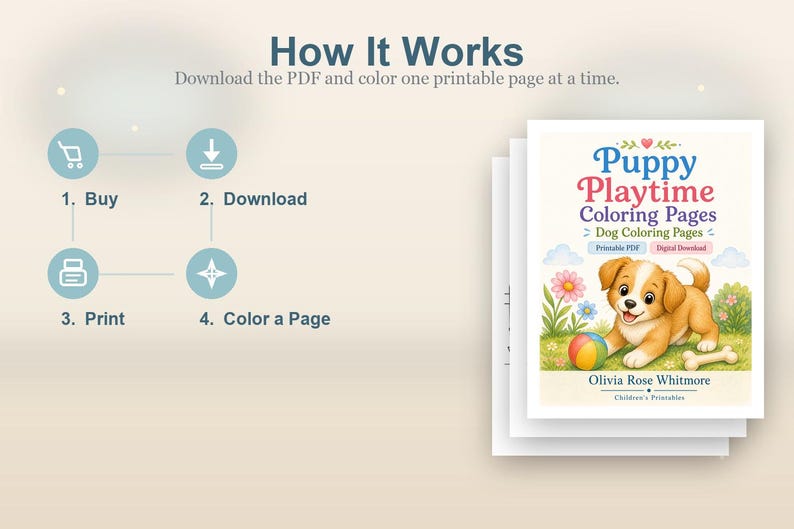 Puppy Playtime Coloring Pages | Dog Coloring Pages | Printable PDF | Digital Download image 8
