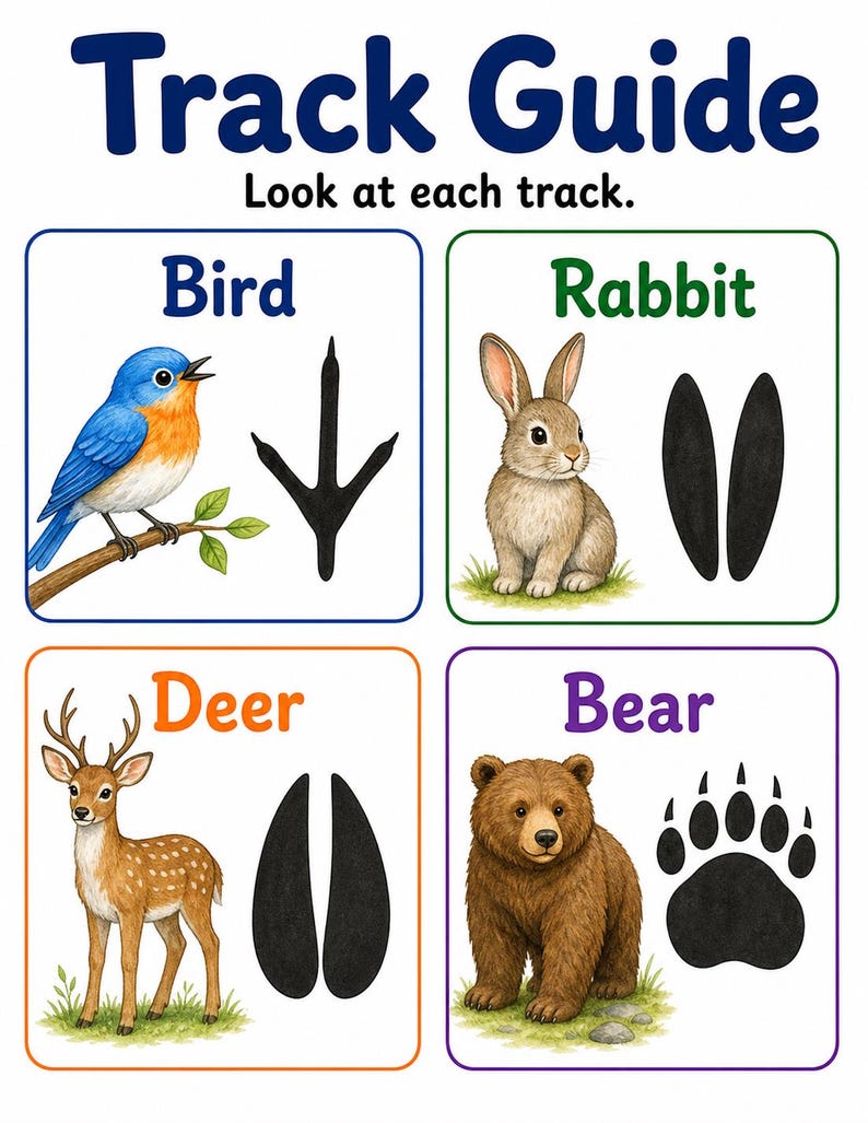 Animal Tracks Trail | Animal Tracks Worksheet | Printable PDF | Digital Download image 3