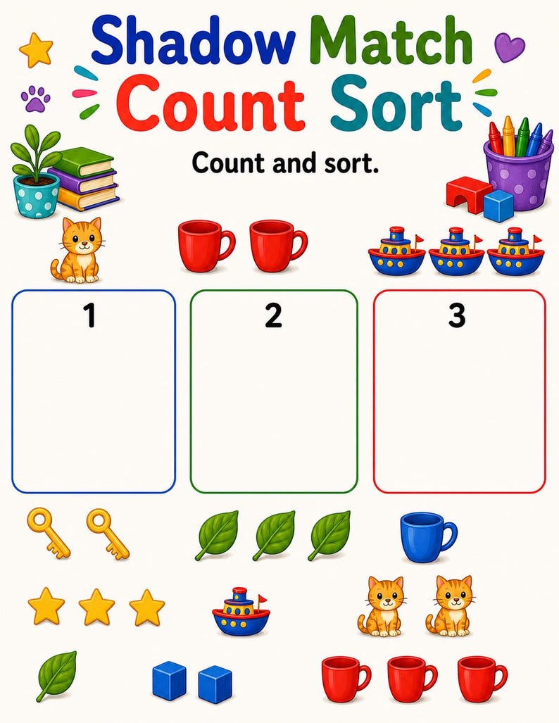 Shadow Match Workshop | Shadow Matching Worksheets | Printable PDF | Digital Download image 6