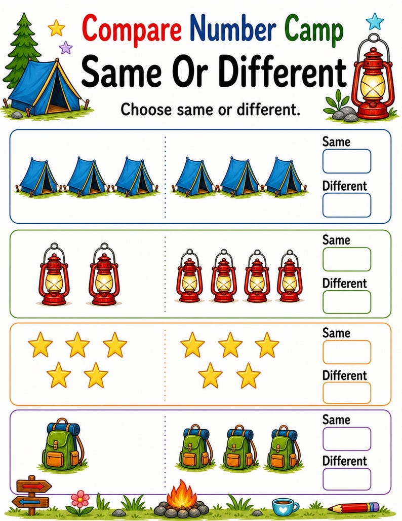 Compare Number Camp | Comparing Numbers Worksheets | Printable PDF | Digital Download image 7