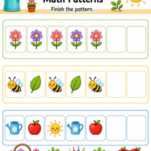 Sunny Number Garden | Preschool Math Worksheets | Printable PDF | Digital Download image 7