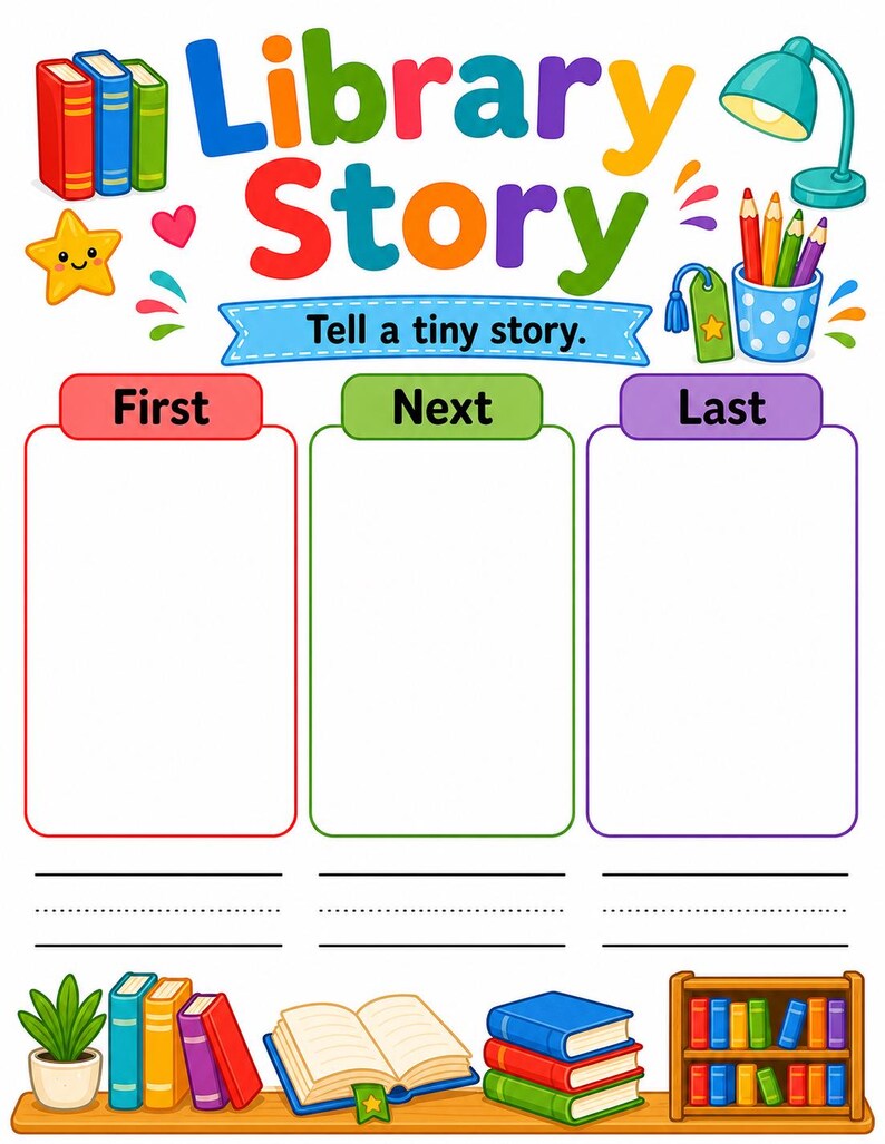 Library Day Activity Pages | Library Activities for Kids | Printable PDF | Digital Download image 7