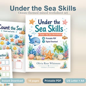 Compétences sous-marines | Sous la mer Feuilles de travail | PDF imprimable | Téléchargement numérique image 2