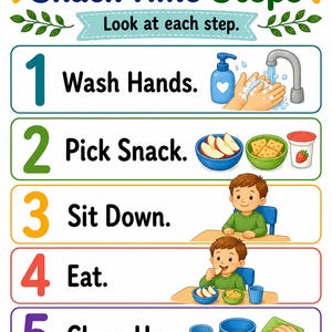 Guía para la hora de la merienda / Rutina / PDF imprimible / Descarga digital imagen 3