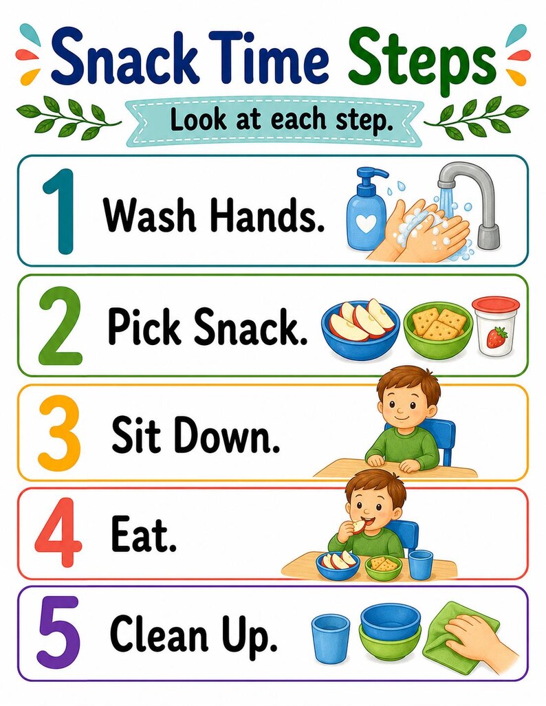 Guía para la hora de la merienda / Rutina / PDF imprimible / Descarga digital imagen 3