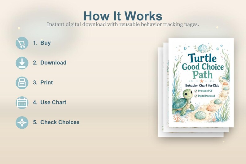 Turtle Good Choice Path | Behavior Chart for Kids | Printable PDF | Digital Download image 4