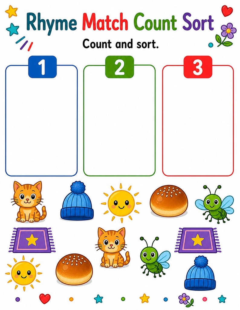 Rhyme Picture Match | Rhyming Worksheets | Printable PDF | Digital Download image 6