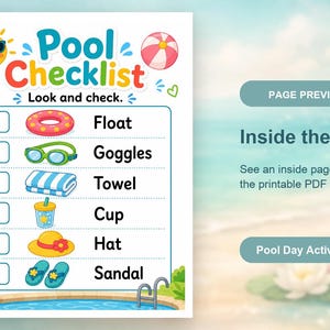 Pool Day Play Pages | Pool Activities for Kids | Printable PDF | Digital Download image 10