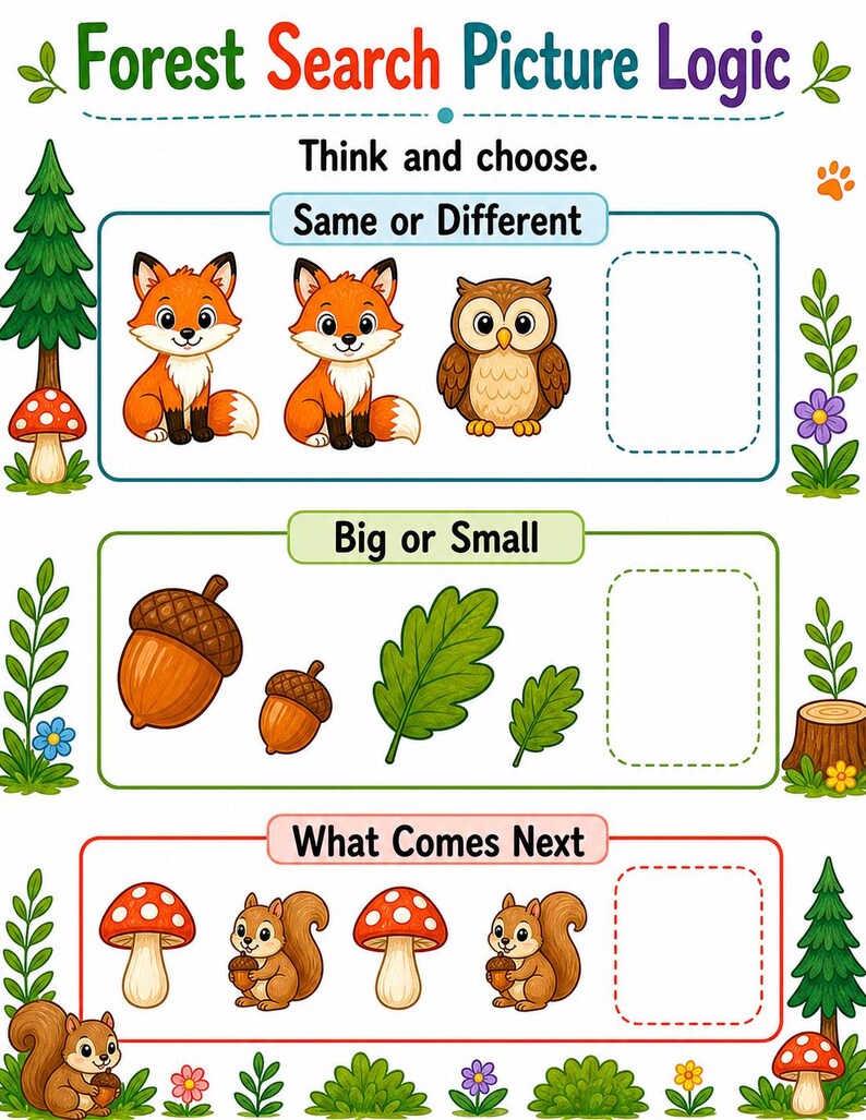 Im Wald suchen und finden | Schau und finde Arbeitsblätter | Druckbare PDF | Digitaler Download Bild 7