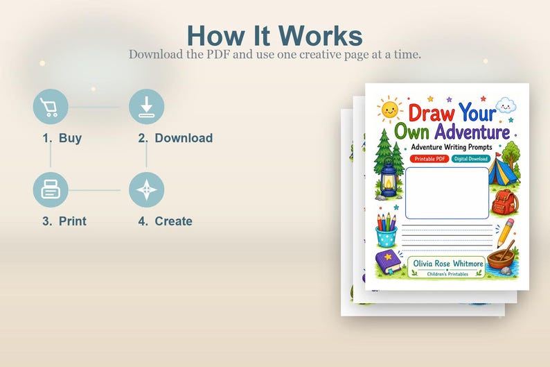 Draw Your Own Adventure | Adventure Writing Prompts | Printable PDF | Digital Download image 8