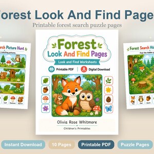 Im Wald suchen und finden | Schau und finde Arbeitsblätter | Druckbare PDF | Digitaler Download Bild 2