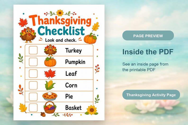 Thankful Turkey Activity Pages | Thanksgiving Activity Sheets | Printable PDF | Digital Download image 10