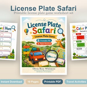 Safari con le targhe / Gioco con le targhe / PDF stampabile / Download digitale immagine 2