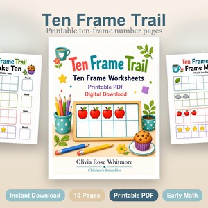 Trail met tien frames | Tien lijstwerkbladen | Afdrukbare pdf | Digitale download afbeelding 2