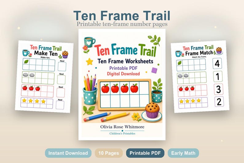 Trail met tien frames | Tien lijstwerkbladen | Afdrukbare pdf | Digitale download afbeelding 2