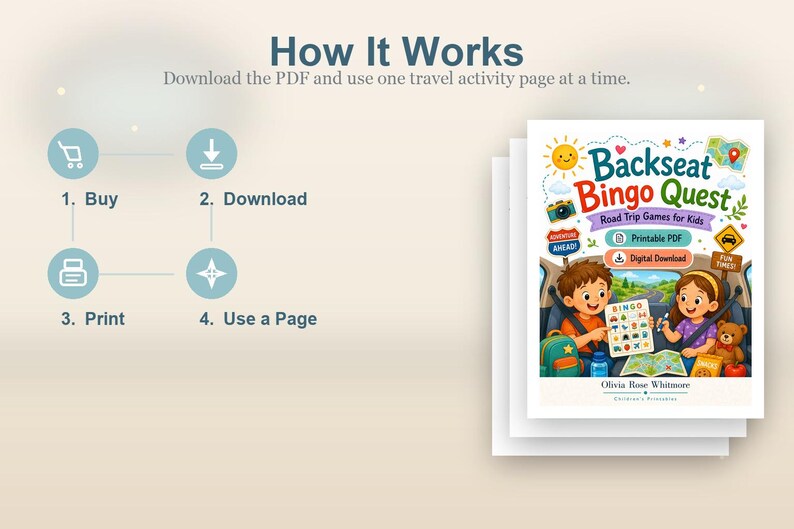 Backseat Bingo Quest | Road Trip Games for Kids | Printable PDF | Digital Download image 8