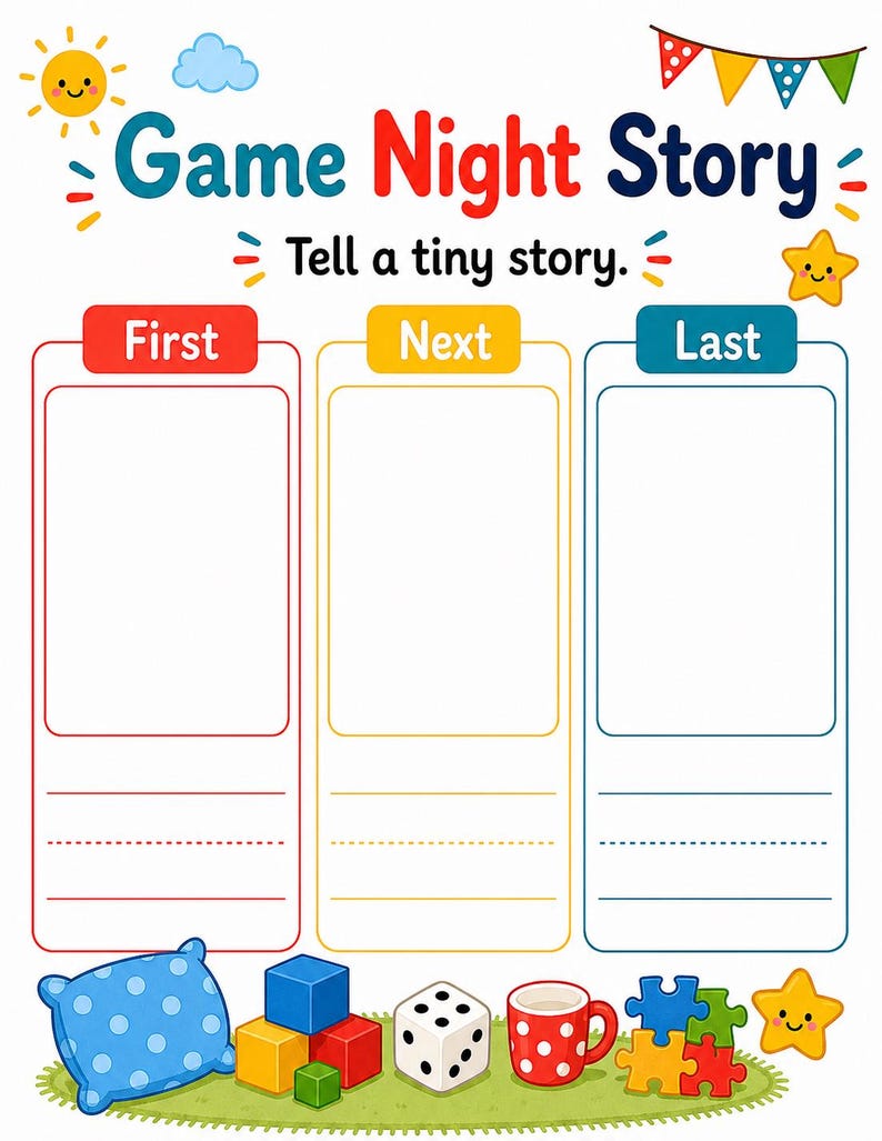 Sternenklare Familienspielnacht Seiten | Familien Spiel Nacht Seiten | Druckbare PDF | Digitaler Download Bild 7