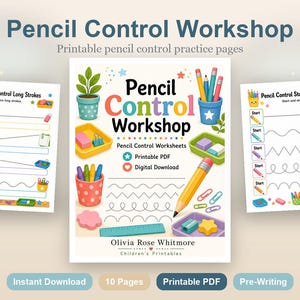 Pencil Control Workshop | Pencil Control Worksheets | Printable PDF | Digital Download image 2