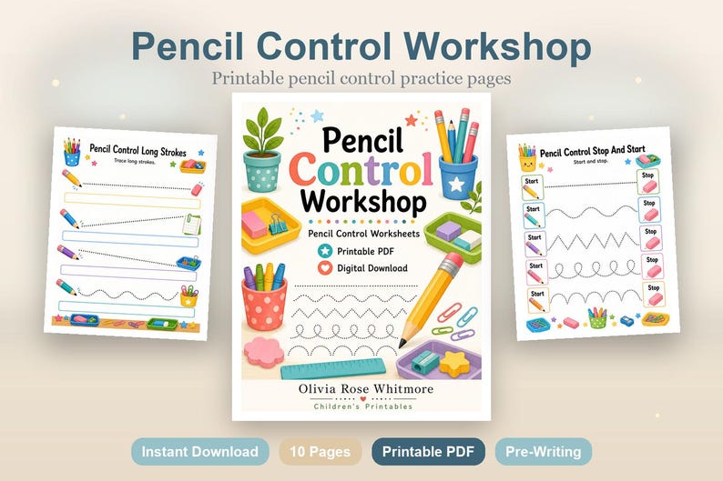 Pencil Control Workshop | Pencil Control Worksheets | Printable PDF | Digital Download image 2