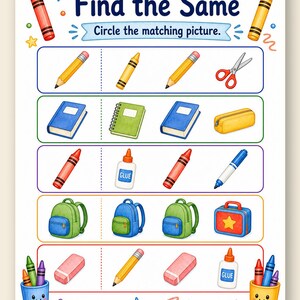 Same Different School | Same and Different Worksheets | Printable PDF | Digital Download image 9