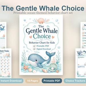 The Gentle Whale Choice | Behavior Chart for Kids | Printable PDF | Digital Download image 2