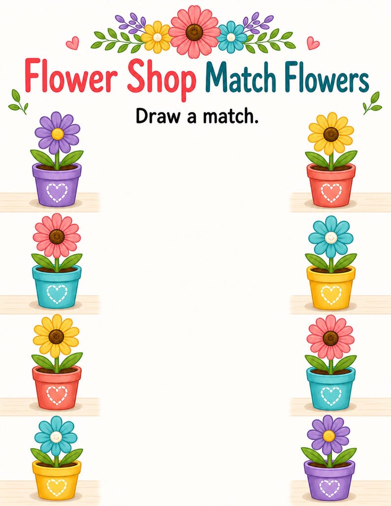 Fine Motor Flower Shop | Fine Motor Worksheets | Printable PDF | Digital Download image 5