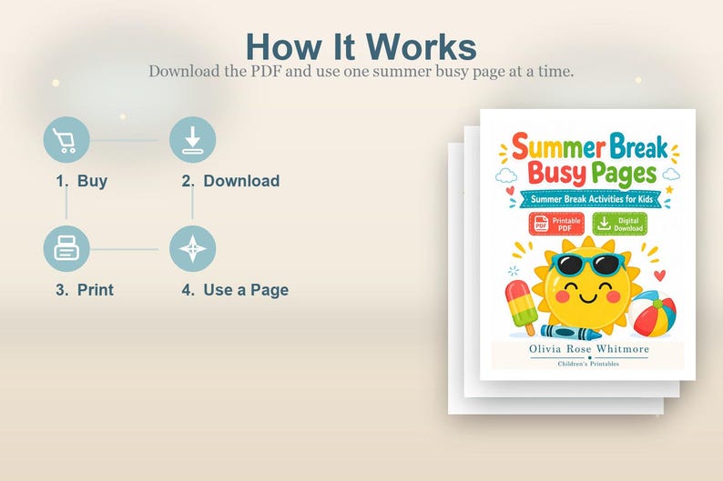 Summer Break Busy Pages | Summer Break Activities for Kids | Printable PDF | Digital Download image 8