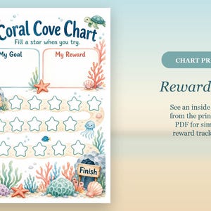 Coral Cove Stars | Reward Chart for Kids | Printable PDF | Digital Download image 6