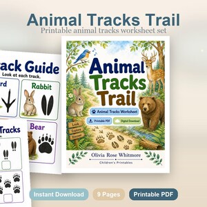 Animal Tracks Trail | Animal Tracks Worksheet | Printable PDF | Digital Download image 2
