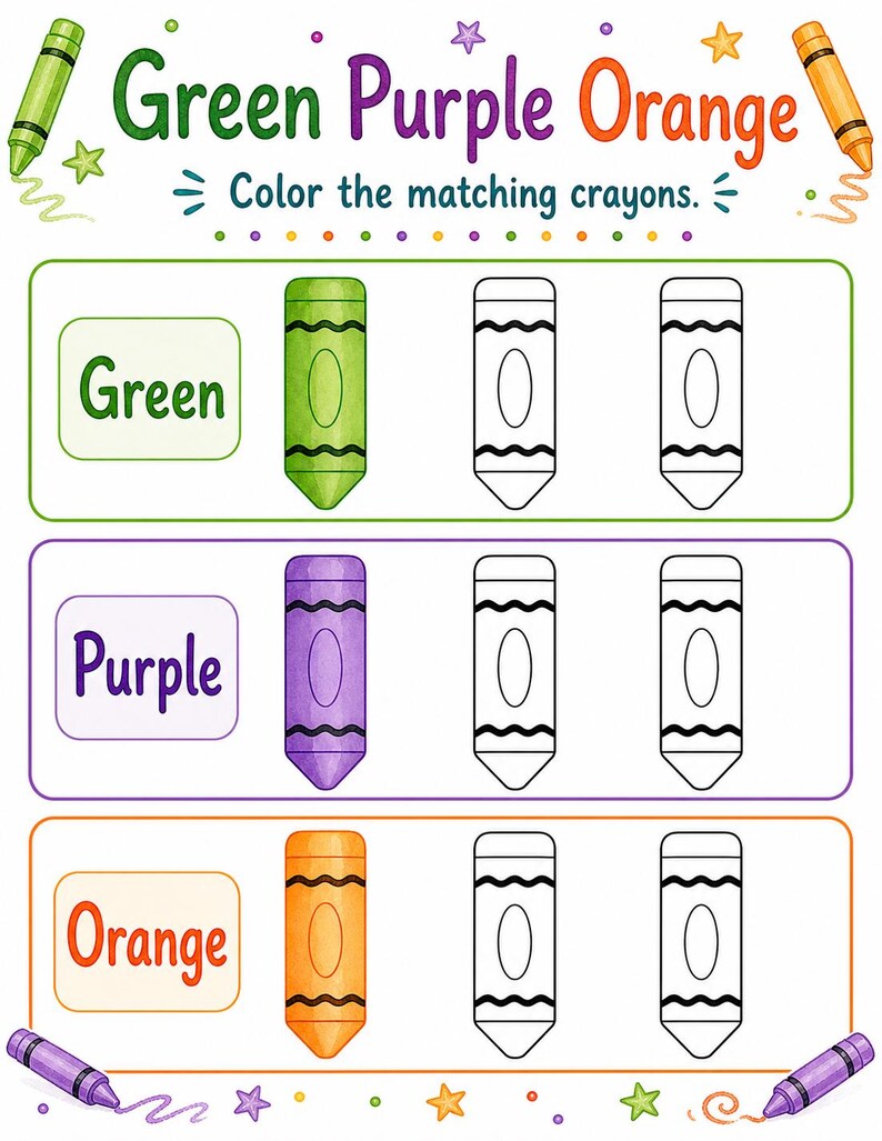 Crayon Color Crew | Color Worksheets | Printable PDF | Digital Download image 4