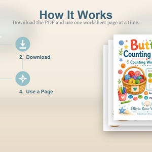Button Zählen Korb | Zählen Arbeitsblätter | Druckbare PDF | Digitaler Download Bild 8