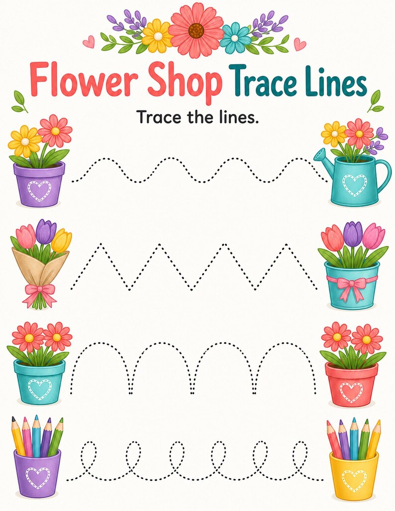 Fine Motor Flower Shop | Fine Motor Worksheets | Printable PDF | Digital Download image 3