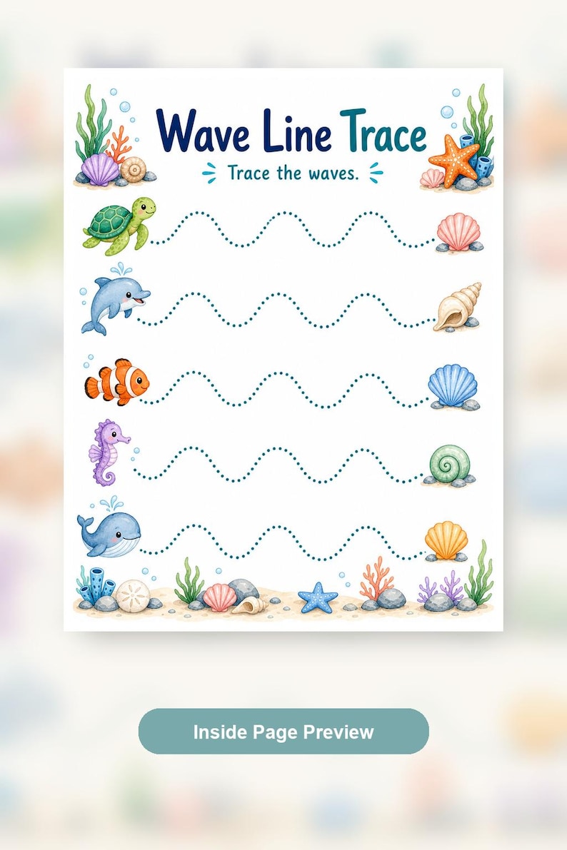 Starfish Fine Motor Lines | Fine Motor Skills Worksheets | Printable PDF | Digital Download image 9