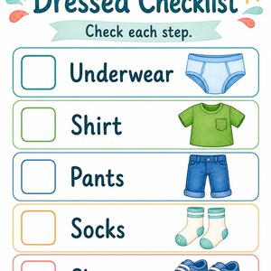 Dressed for the Day | Getting Dressed Visual Schedule | Printable PDF | Digital Download image 6