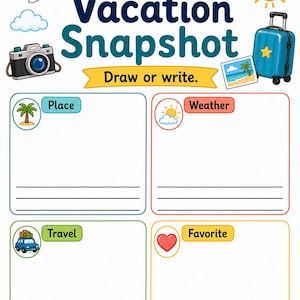 Vacation Journal Pages | Vacation Journal for Kids | Printable PDF | Digital Download image 3