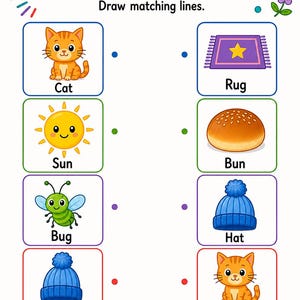 Rhyme Picture Match | Rhyming Worksheets | Printable PDF | Digital Download image 4