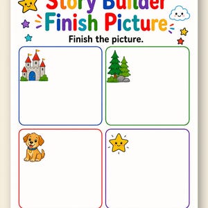 Little Story Builder Pages | Story Starters for Kids | Printable PDF | Digital Download image 9