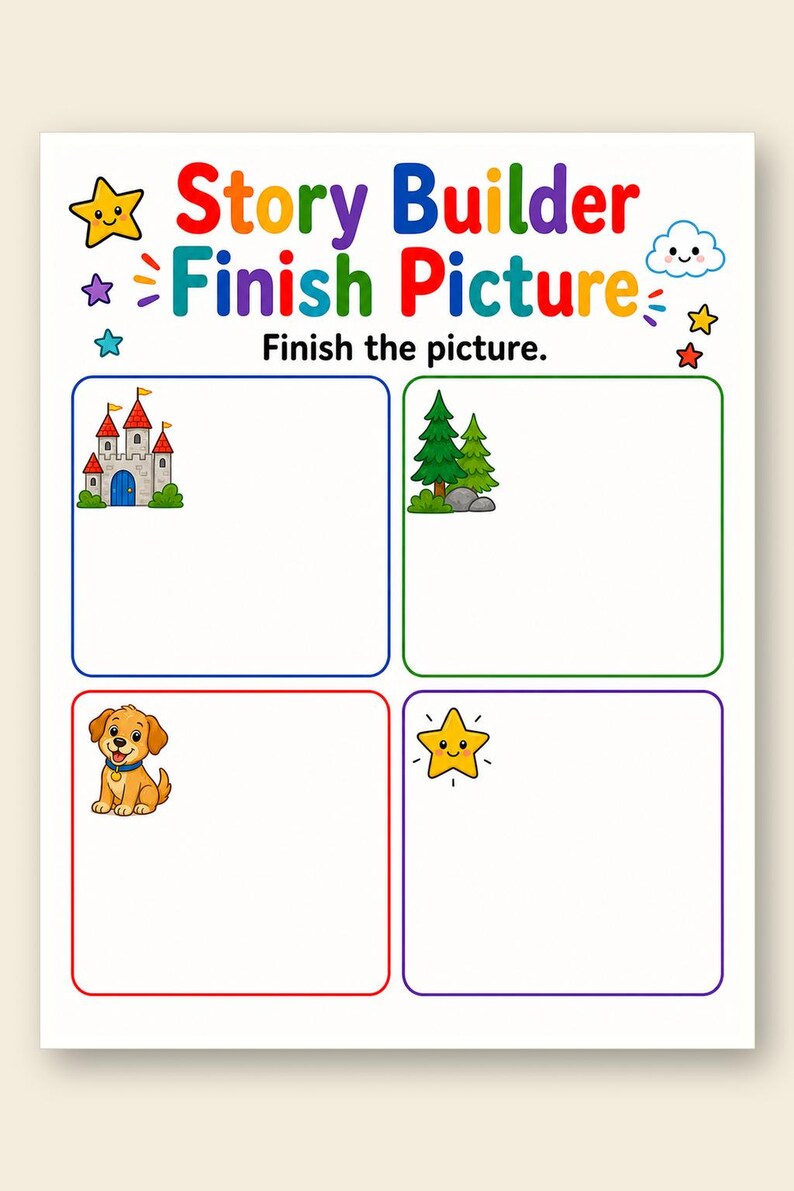 Little Story Builder Pages | Story Starters for Kids | Printable PDF | Digital Download image 9